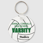 Groene Varsity Volleybal Aangepaste Hoge School Te Sleutelhanger (Achterkant)