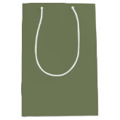 Groene, vaste kleur medium cadeauzakje (Voorkant)