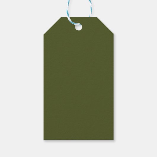 Groene, vaste kleur voor het leger cadeaulabel (Voorkant)