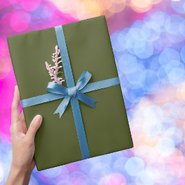 Groene, vaste kleur voor het leger cadeaupapier