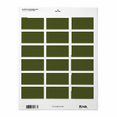 Groene, vaste kleur voor het leger etiket (Full Sheet)