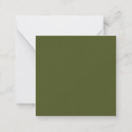Groene, vaste kleur voor het leger notitiekaartje
