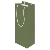 Groene, vaste kleur wijn cadeautas (Achterkant Gekanteld)