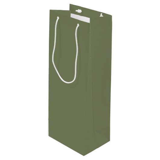 Groene, vaste kleur wijn cadeautas (Voorkant Gekanteld)