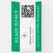 Groene Vastgoed QR-code Open Huis Banner (Verticaal)