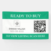 Groene Vastgoed QR-code Open Huis Banner (Horizontaal)