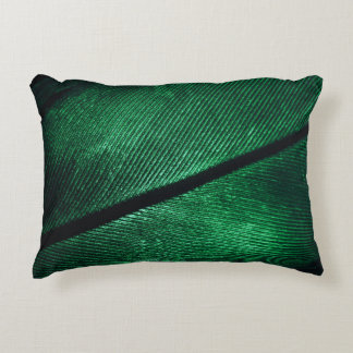 Groene veer, mooie patroontextuur. accent kussen