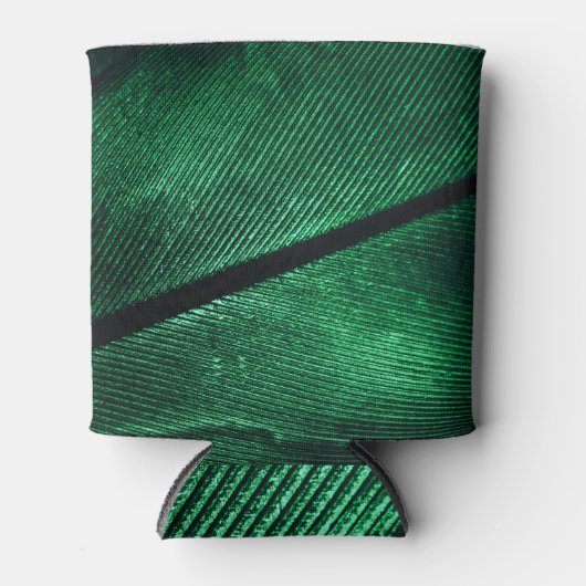 Groene veer, mooie patroontextuur. blikjeskoeler (Voorkant)