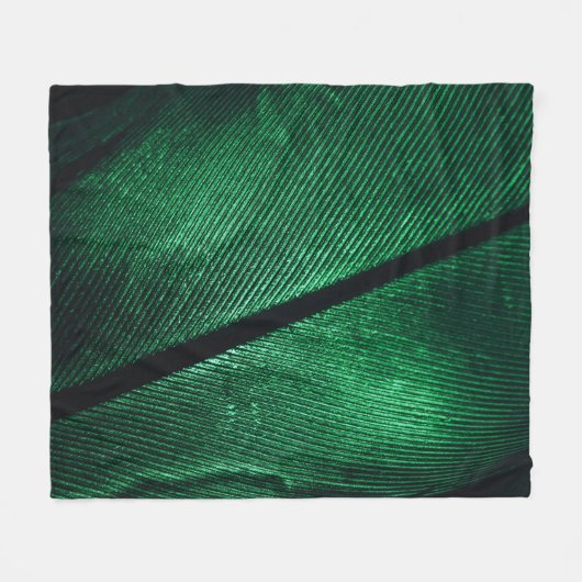 Groene veer, mooie patroontextuur. fleece deken (Voorkant (Horizontaal))
