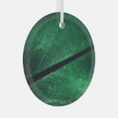 Groene veer, mooie patroontextuur. glas ornament (Voorkant Rechts)