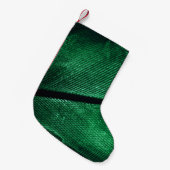 Groene veer, mooie patroontextuur. kleine kerstsok (Voorkant (Hangend))