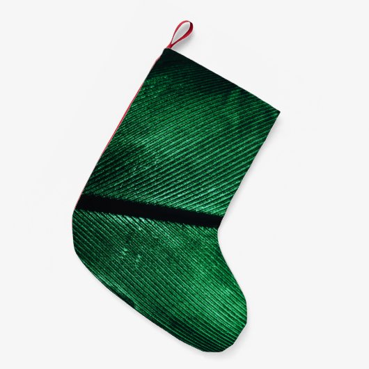 Groene veer, mooie patroontextuur. kleine kerstsok (Voorkant (Hangend))
