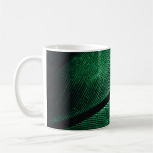 Groene veer, mooie patroontextuur. koffiemok