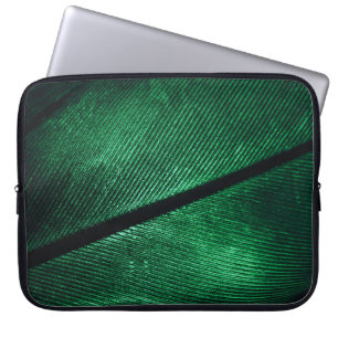 Groene veer, mooie patroontextuur. laptop sleeve