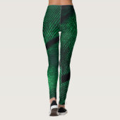 Groene veer, mooie patroontextuur. leggings (Achterkant)