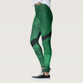 Groene veer, mooie patroontextuur. leggings (Links)