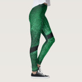 Groene veer, mooie patroontextuur. leggings (Rechts)