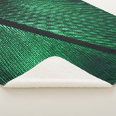 Groene veer, mooie patroontextuur. sherpa deken (3/4)