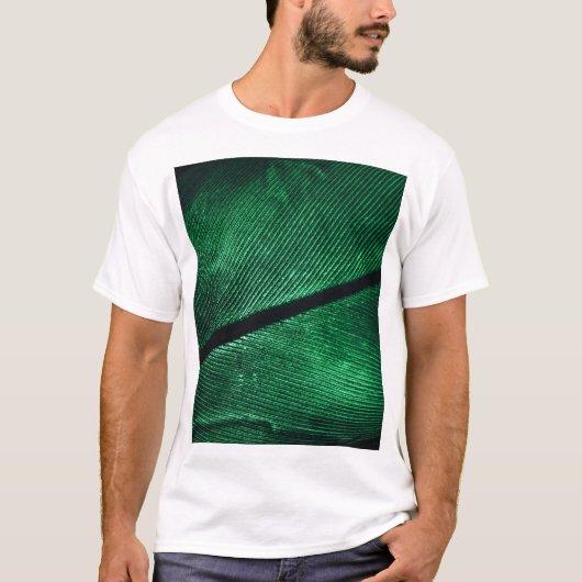 Groene veer, mooie patroontextuur. t-shirt (Voorkant)