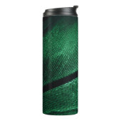 Groene veer, mooie patroontextuur. thermosbeker (Gedraaid links)