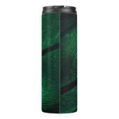 Groene veer, mooie patroontextuur. thermosbeker (Achterkant)