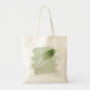 Groene Veer Textuur Olie Schildering Salie Tote Bag