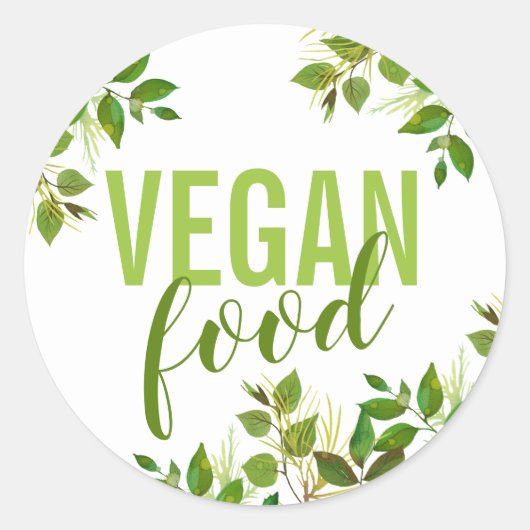 Groene Veganisme Voedseletiketten | Veganistisch Ronde Sticker (Voorkant)