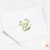 Groene Veganisme Voedseletiketten | Veganistisch Ronde Sticker (Envelop)