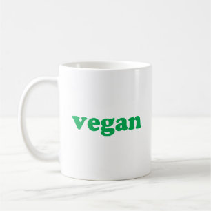groene " veganletters " , witte achtergrond koffiemok
