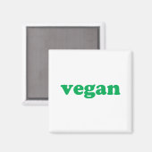 groene " veganletters " , witte achtergrond magneet (Voorkant / Achterkant)
