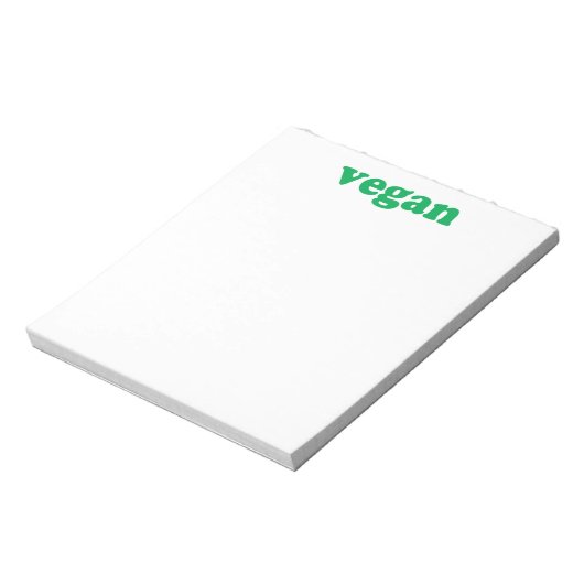 groene " veganletters " , witte achtergrond notitieblok (Linkerzijde)