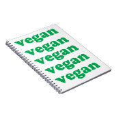 groene " veganletters " , witte achtergrond notitieboek (Rechterzijde)