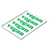 groene " veganletters " , witte achtergrond notitieboek (Linkerzijde)
