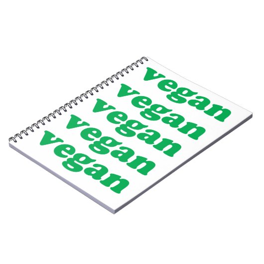 groene " veganletters " , witte achtergrond notitieboek (Linkerzijde)
