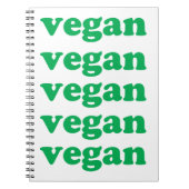 groene " veganletters " , witte achtergrond notitieboek (Voorkant)