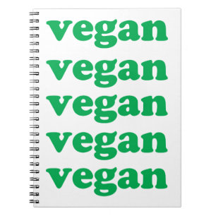 groene " veganletters " , witte achtergrond notitieboek