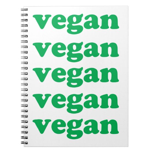 groene " veganletters " , witte achtergrond notitieboek (Voorkant)