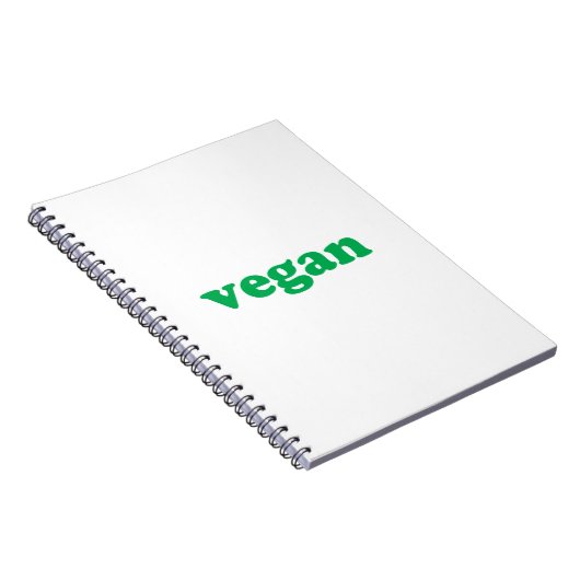 groene " veganletters " , witte achtergrond notitieboek (Rechterzijde)