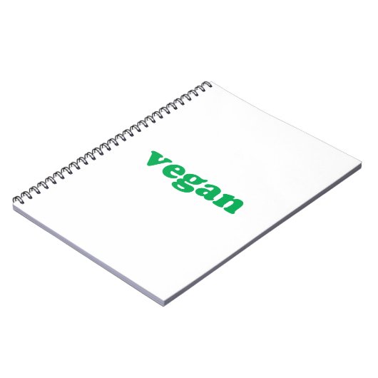 groene " veganletters " , witte achtergrond notitieboek (Linkerzijde)