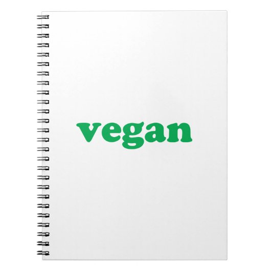 groene " veganletters " , witte achtergrond notitieboek (Voorkant)