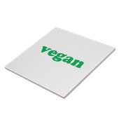 groene " veganletters " , witte achtergrond tegeltje (Zijkant)