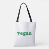 groene " veganletters " , witte canvas tas (Achterkant)