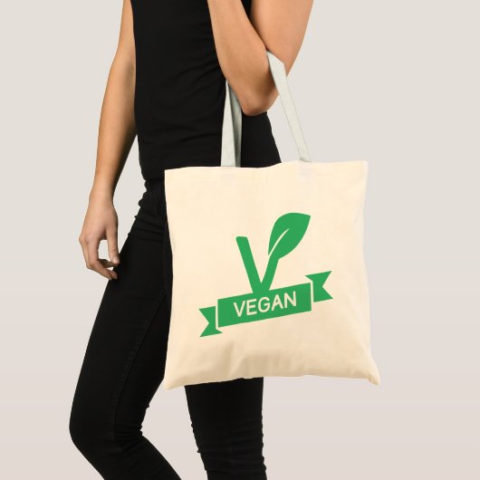 Groene vegetan Vegetarian Veganism Dierenvriend Qu Tote Bag (Voorkant (product))