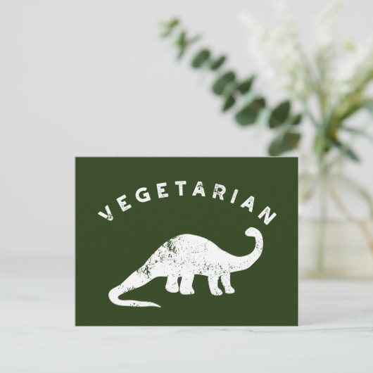Groene vegetariër Dinosaur, wit en jager Briefkaart (Staand voorkant)