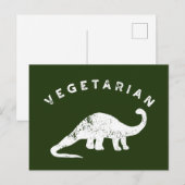 Groene vegetariër Dinosaur, wit en jager Briefkaart (Voorkant / Achterkant)