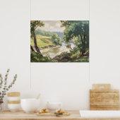 Groene vegetatietapijt van de Riverbank Poster (Keuken)