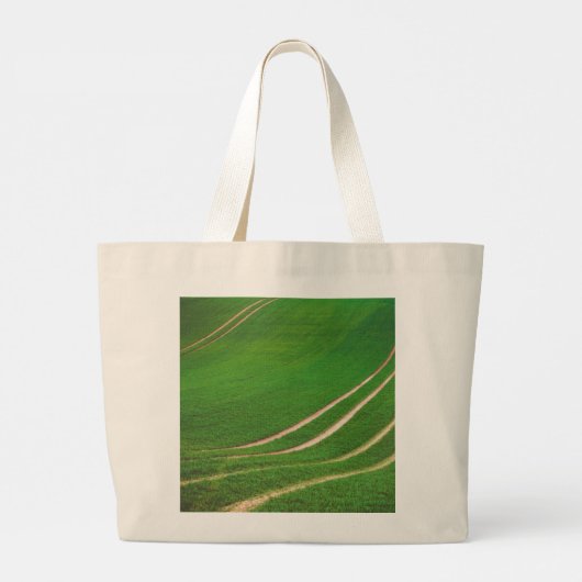 Groene velden grote tote bag (Achterkant)