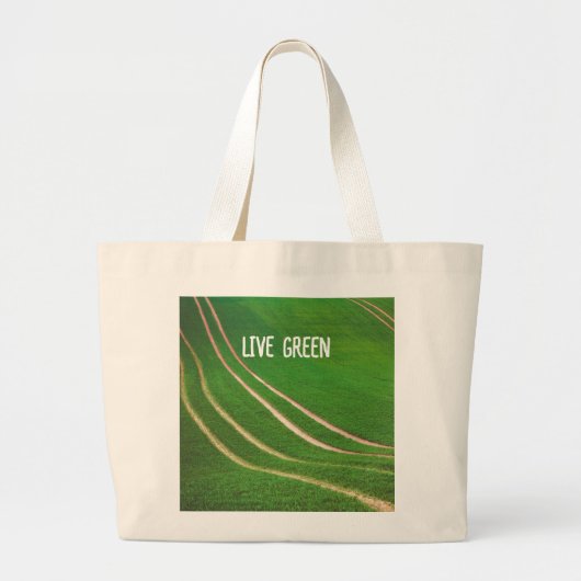 Groene velden grote tote bag (Voorkant)
