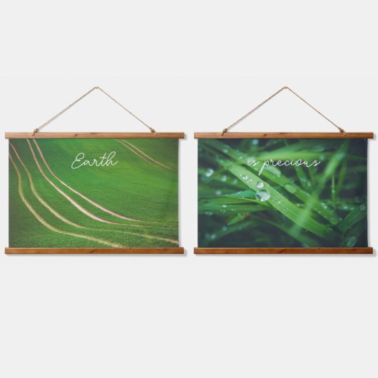 Groene velden hangend wandkleed (Dubbel)