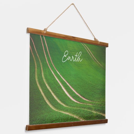 Groene velden hangend wandkleed (Gebogen)